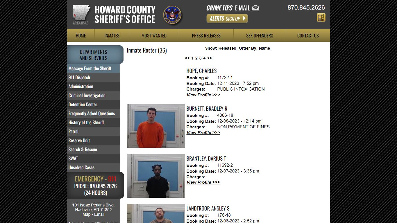 Inmate Roster - Current Inmates Booking Date Descending - Howard County ...